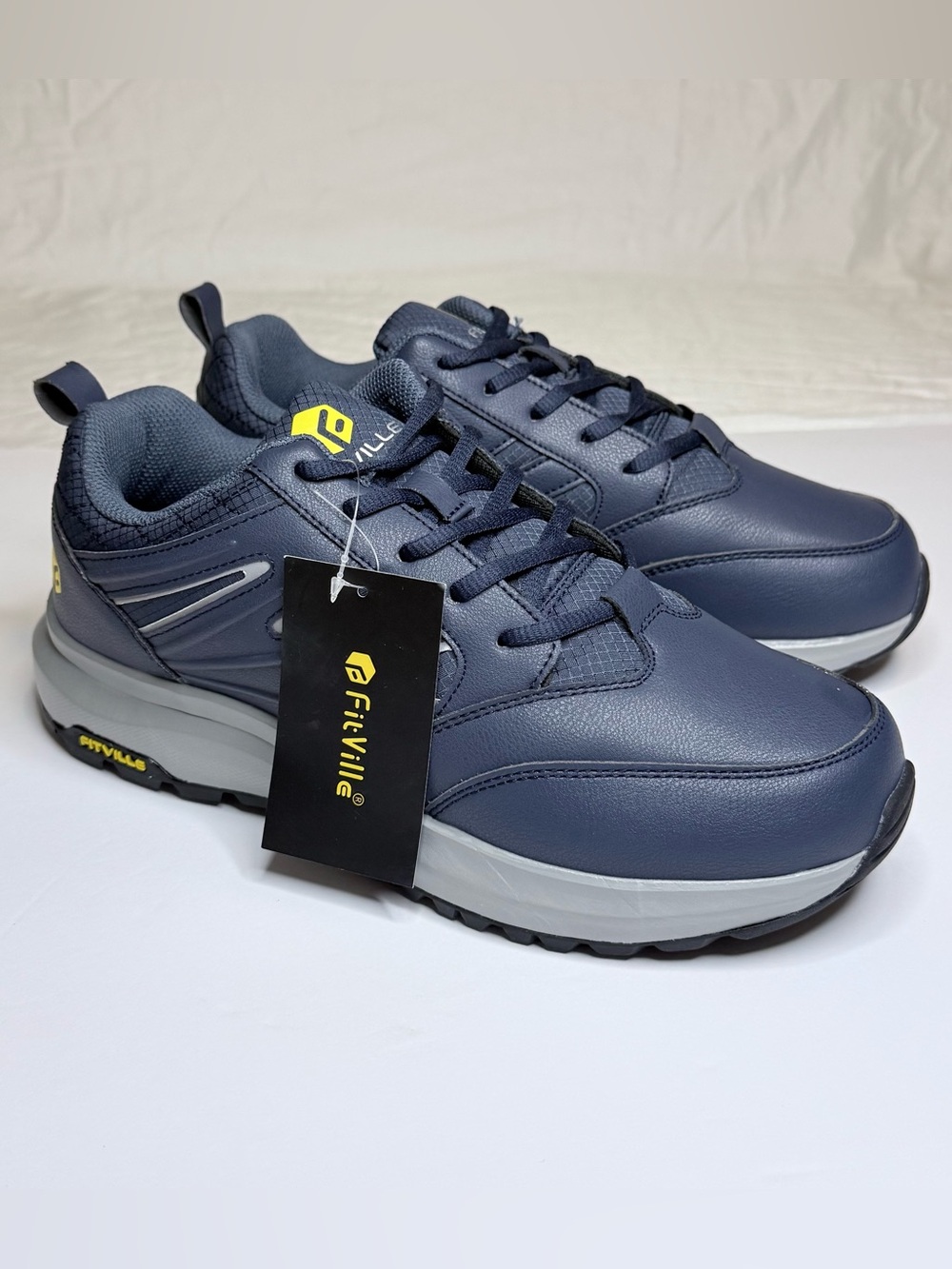 FitVille Men's Navy Low-Top Sturdy Core V2 Hiking Shoes